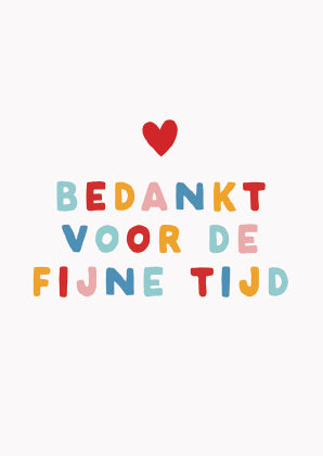 Bedankt voor de fijne tijd!