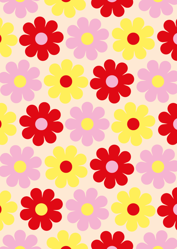 Ansichtkaart bloemenpatroon kleurrijk | Bloemenkaart