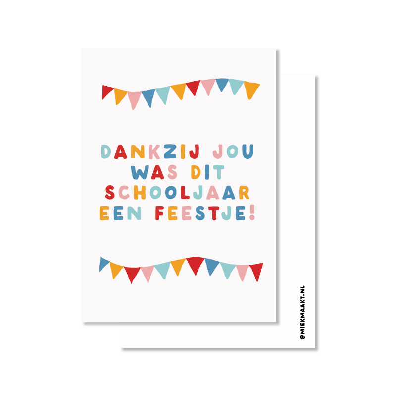 Kaart schooljaar feestje