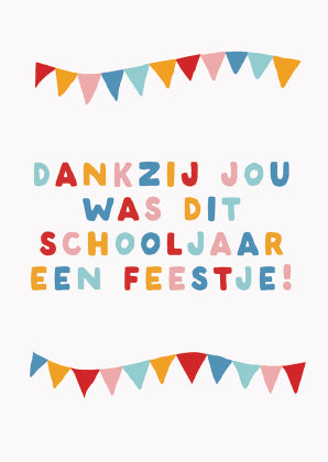 Kaart schooljaar feestje