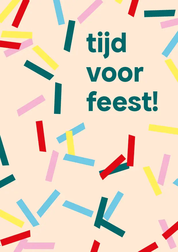 Ansichtkaart tijd voor feest | Feestkaart