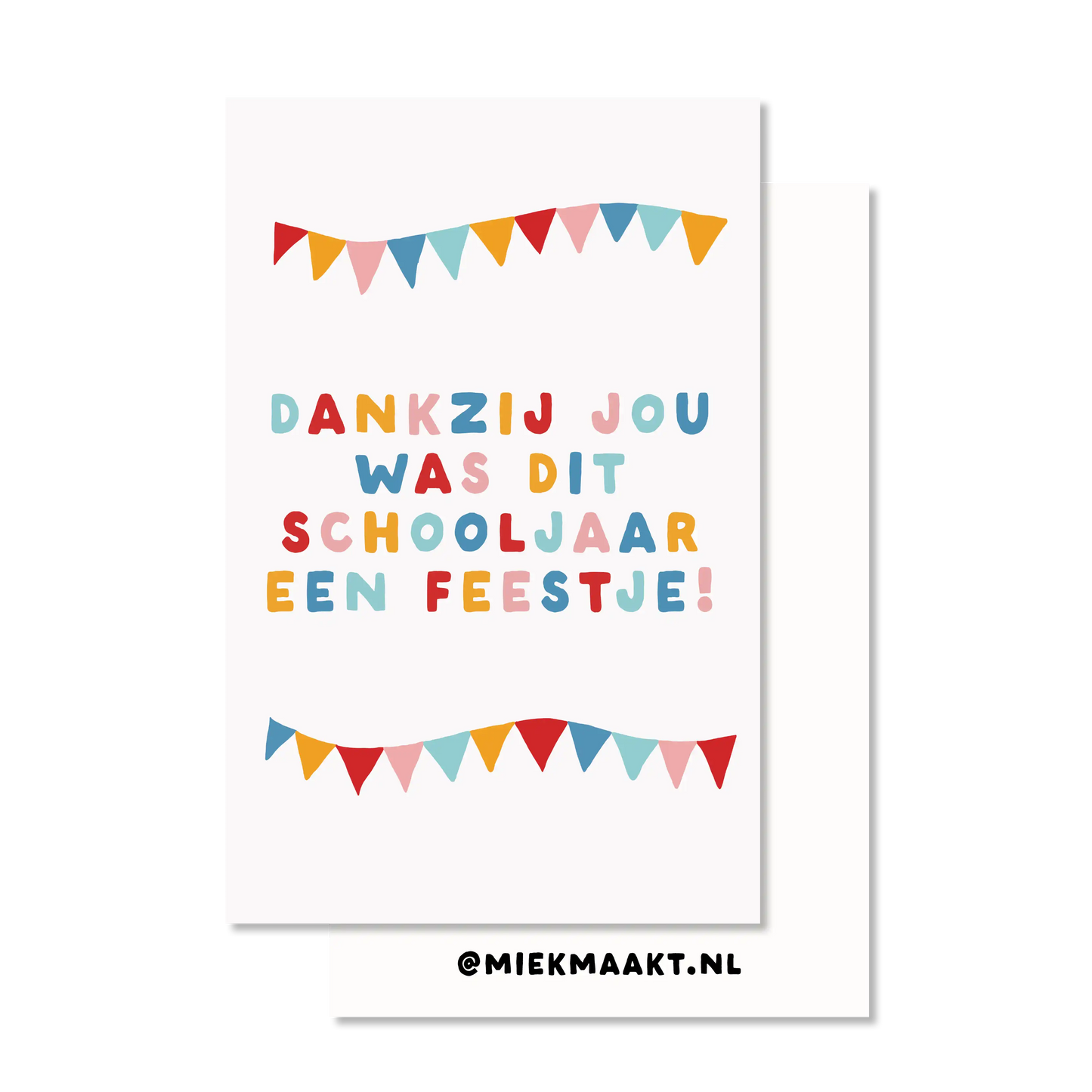 Mini kaartje Schooljaar was een feestje