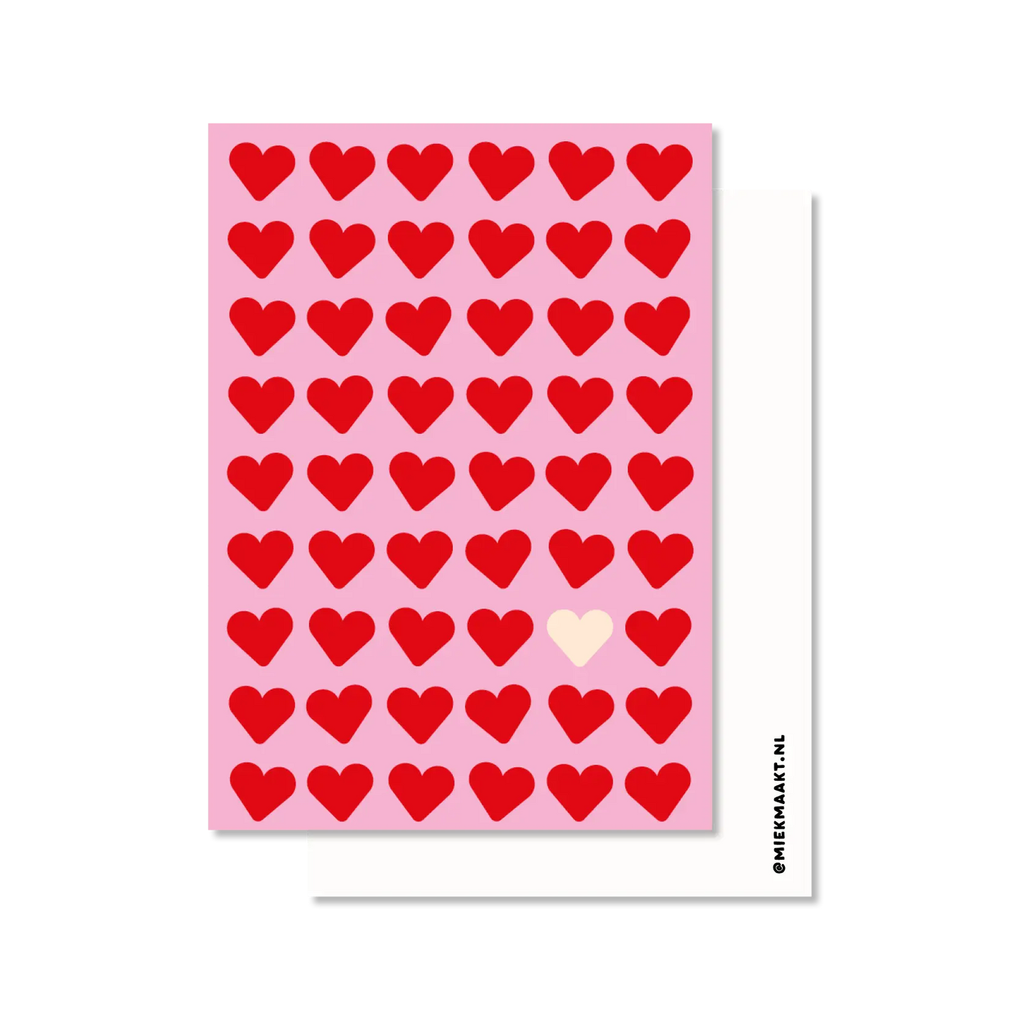 Ansichtkaart hartjes patroon | Liefdeskaart