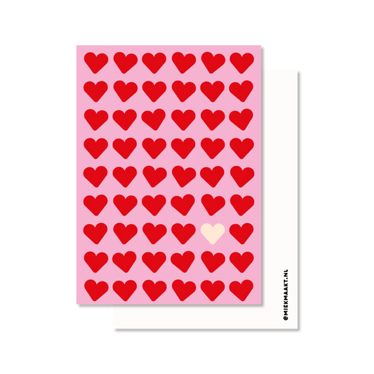 Ansichtkaart hartjes patroon | Liefdeskaart