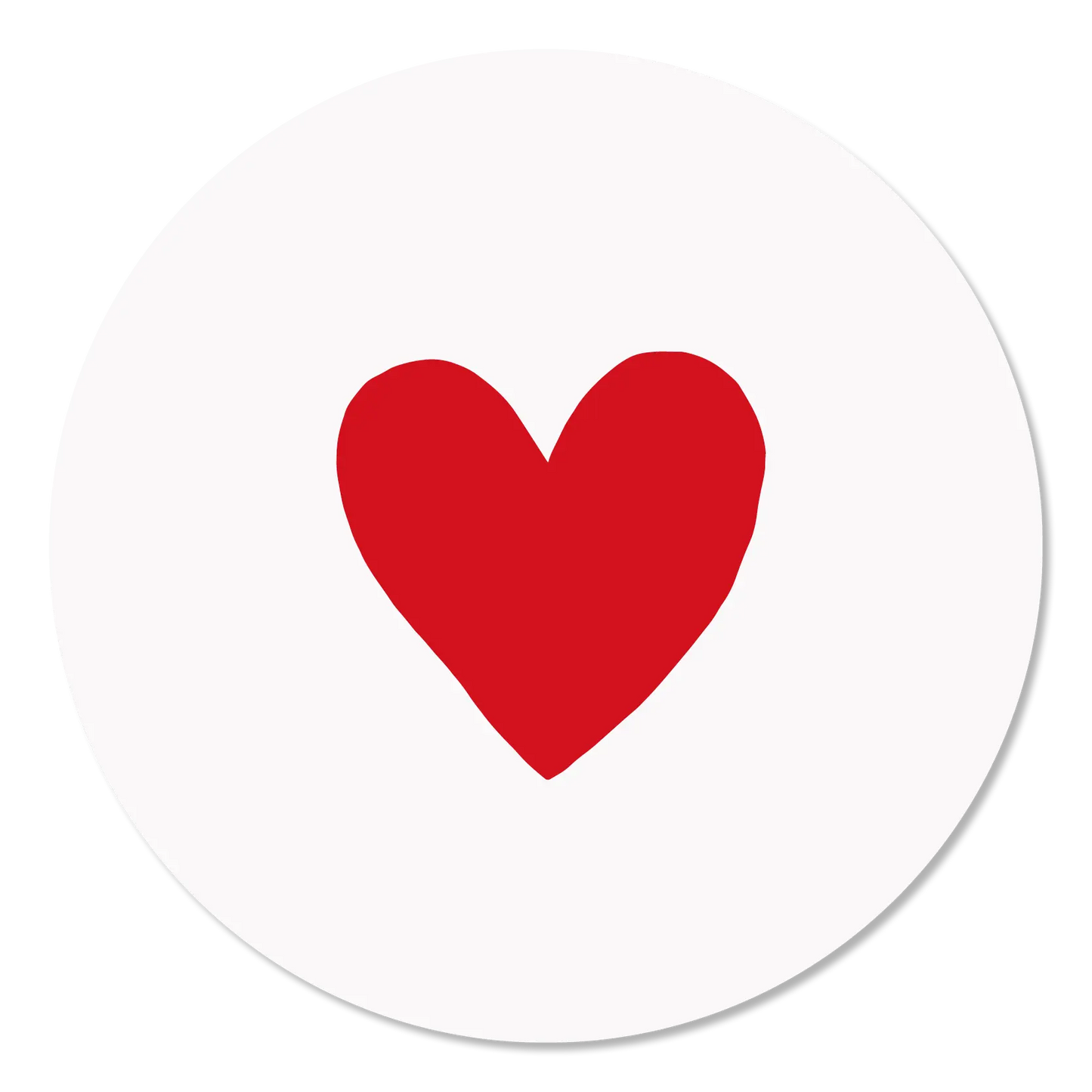 Sticker hart rood | Ronde sticker 40 mm