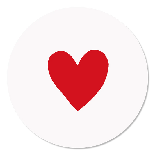 Sticker hart rood | Ronde sticker 40 mm