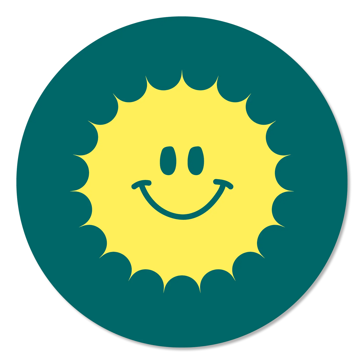 Sticker smiley zon | Ronde sticker 40 mm