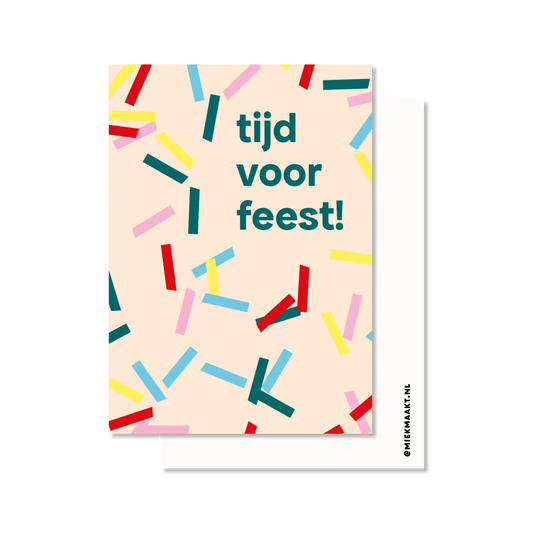 Ansichtkaart tijd voor feest | Feestkaart