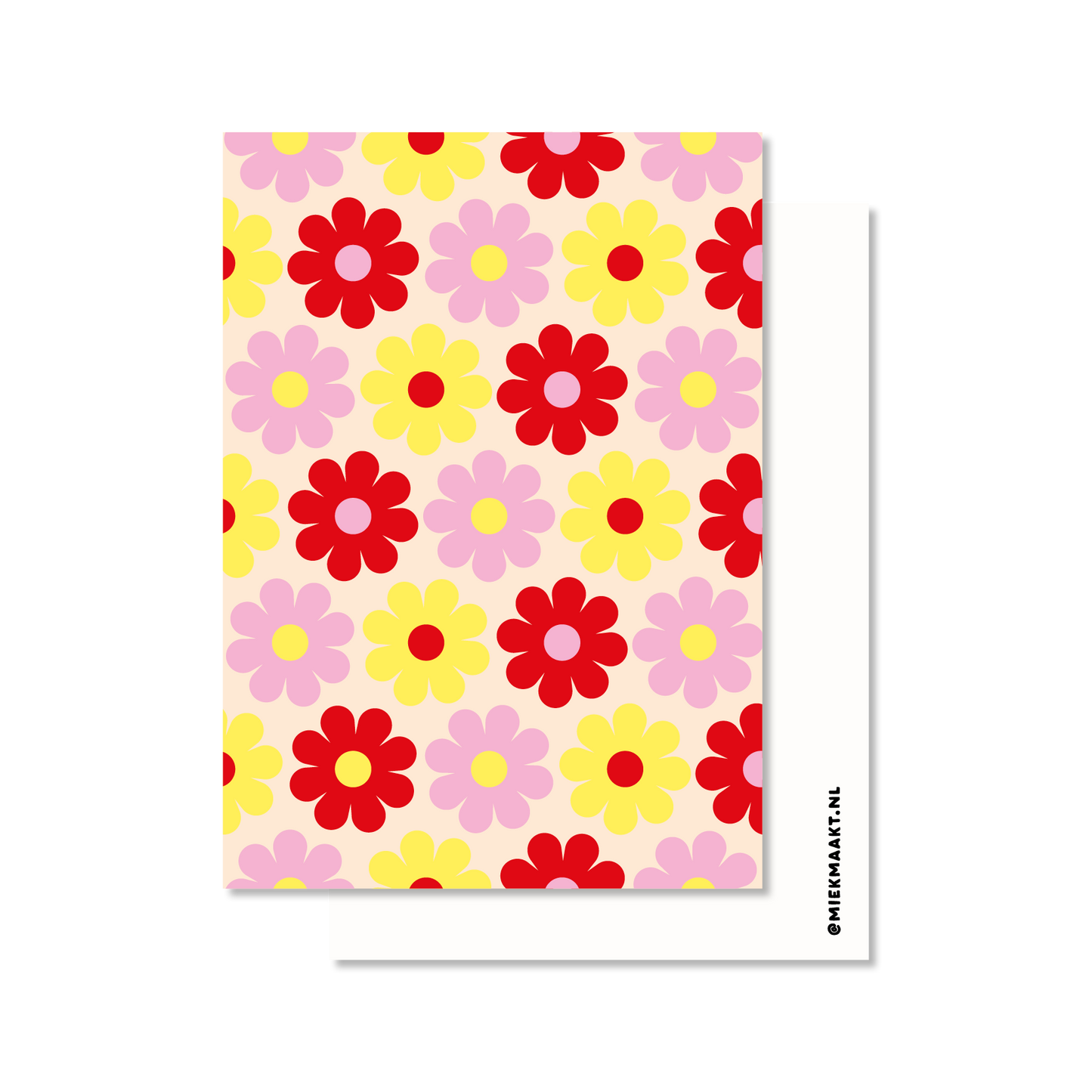 Ansichtkaart bloemenpatroon kleurrijk | Bloemenkaart